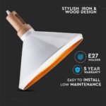 Pendul modern, parte superioară din lemn, alb - Image 5