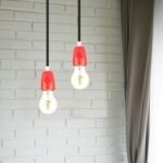 Suport pentru Lampă din Porțelan Roșu - Image 2