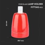 Suport pentru Lampă din Porțelan Roșu - Image 5