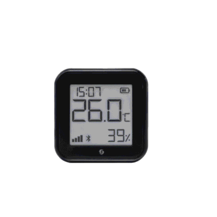 Shelly H&T Gen3, Senzor Smart Temperatură și Umiditate Wi-Fi cu Display E-Ink, Negru