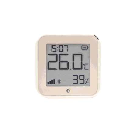 Shelly H&T Gen3, Senzor Smart Temperatură și Umiditate Wi-Fi cu Display E-Ink, Ivory