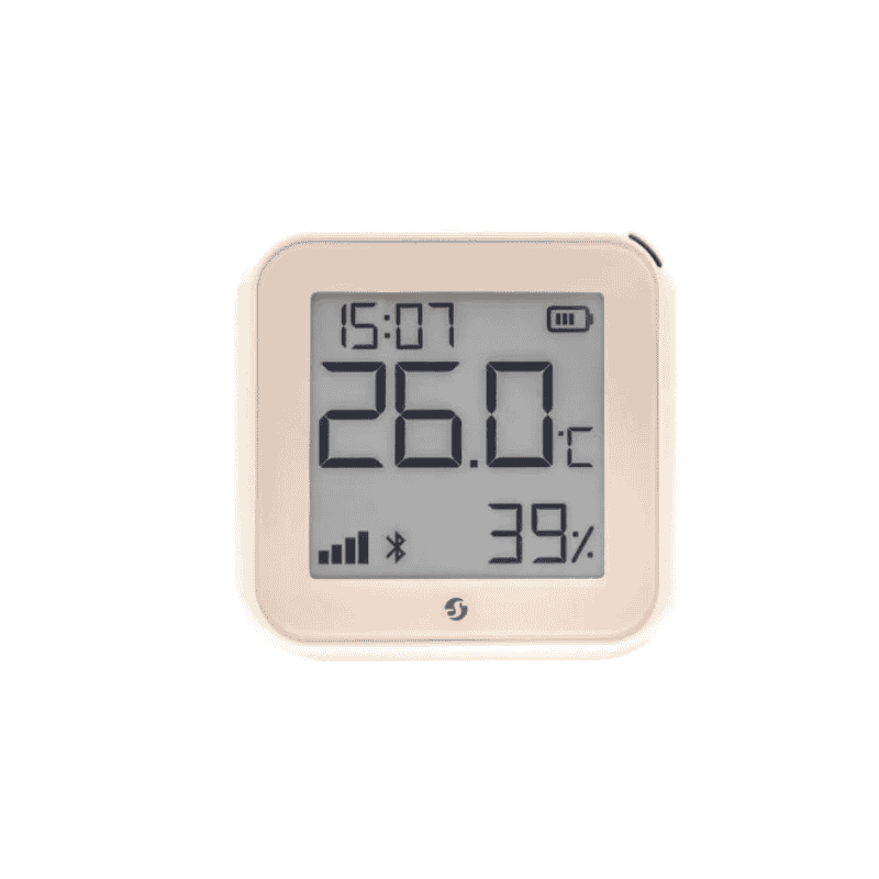 Shelly H&T Gen3, Senzor Smart Temperatură și Umiditate Wi-Fi cu Display E-Ink, Ivory