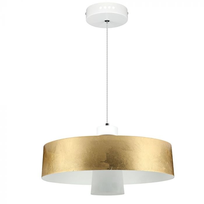 Pendulă LED 7W (Acrilic) Abajur auriu Ø340 Lumină neutră