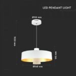 Pendulă LED 7W (Acrilic) Abajur alb Ø340 Lumină caldă - Image 2