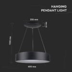 30W Pendul LED Lumină Slabă Dimabil Negru 3000K - Image 2