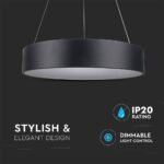30W Pendul LED Lumină Slabă Dimabil Negru 3000K - Image 4