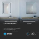 4W Oglindă LED Dreptunghiulară IP44 Antiaburire 6400K + 13W Încălzitor - Image 4
