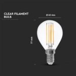 Bec LED 4W Filament E14 P45, Alb natural - Image 3