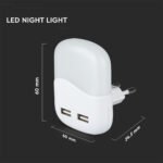Lumină de noapte LED USB pătrată 3000K - Image 3