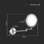 3W Oglindă cu Lumină LED Montaj pe Perete Baterii 4 x AA Corp Nichel - Image 5