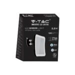 3.2W Oglindă cu Lumină LED Baterii 3 x AA Corp Negru - Image 4