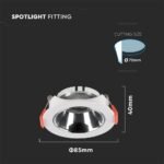 Suport GU10 Rotund Ramă Albă cu Reflector Chrome - Image 3