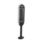 5W LED Solar Bollard Light cu Sensor Alb și Corp Negru 4000K