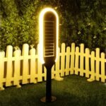 5W LED Solar Bollard Light cu Sensor Alb și Corp Negru 4000K - Image 2