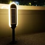 5W LED Solar Bollard Light cu Sensor Alb și Corp Negru 4000K - Image 3