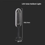 5W LED Solar Bollard Light cu Sensor Alb și Corp Negru 4000K - Image 5