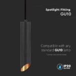 1xGU10 Pendul Suspendat Negru D:55x200mm - Image 5