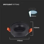 GU10 Fitting Rotund Ramă Neagră,Reflector Negru - Image 3