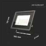 30W LED Proiector SMD Seria-F Corp Negru 4000K - Image 4