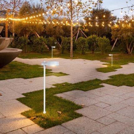 6W LED Stâlp de Grădină Corp Alb 3000K IP54