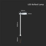 6W LED Stâlp de Grădină Corp Alb 3000K IP54 - Image 4