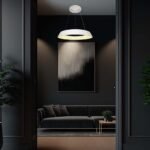 48W LED Designer Light Suspendat Negru Dimabil  Alb 3000K