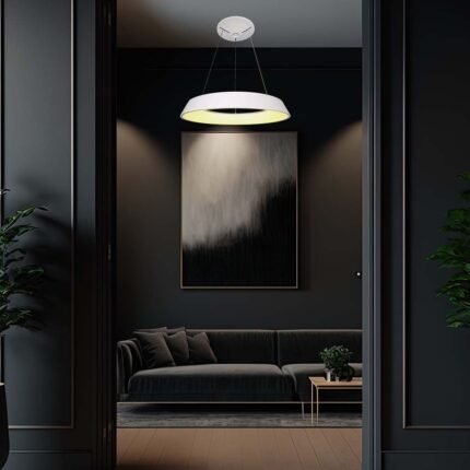 48W LED Designer Light Suspendat Negru Dimabil  Alb 3000K