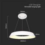 48W LED Designer Light Suspendat Negru Dimabil  Alb 3000K - Image 3