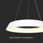48W LED Designer Light Suspendat Negru Dimabil  Alb 3000K - Image 4