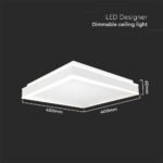 38W LED Designer Light Pătrat Alb 4000K - Image 3