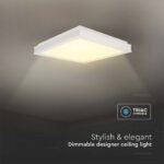 48W LED Designer Plafonieră Pătrată Albă 4000K - Image 5