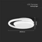 38W LED Designer Plafonieră Albă Dublă Rotundă 4000K - Image 3