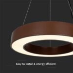 50W LED Designer Light Suspendat Negru Dimabil 4000K Rugniu - Image 4