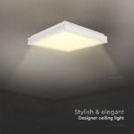 24W LED Designer Plafonieră Pătrată Albă 4000K - Image 5