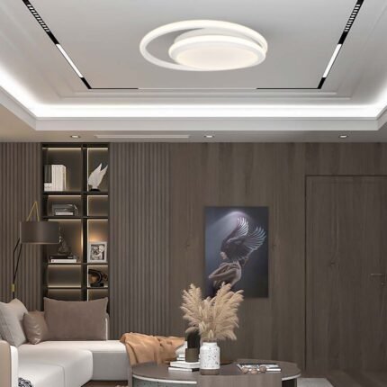 24W LED Designer Plafonieră Albă Dublă Rotundă 4000K