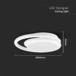 24W LED Designer Plafonieră Albă Dublă Rotundă 4000K - Image 3