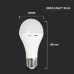 LED Bec 9W E27 A70  Plastic cu Kit de Emergență 4000K - Image 3