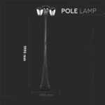 Lampa de gradina 3xE27 1990mm IP44 Negru - Image 3