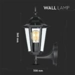 Lampa de gradina, prindere perete, E27 Negru mat - Image 4