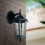 Lampa de gradina, prindere perete, E27 Negru mat
