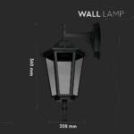 Lampa de gradina, prindere perete, E27 Negru mat - Image 3