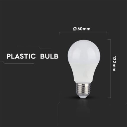 9W A60 Bec LED Plastic 3 trepte Dimabile Alb natural E27 2buc/ Blister