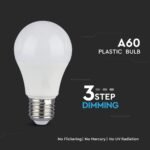 9W A60 Bec LED Plastic 3 trepte Dimabile Alb natural E27 2buc/ Blister - Image 3