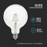 Bec LED 6W Filament E27 G125 Lumânare 6400K - Image 4