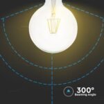 Bec LED 6W Filament E27 G125 Lumânare 6400K - Image 5