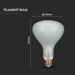 Bec LED 8W Filament Drept E27 R125 Dimabil 4000K - Image 4
