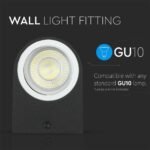 Suport Neted de Perete pentru GU10 Aluminiu Negru Rotund IP44 - Image 3