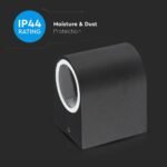 Suport Neted de Perete pentru GU10 Aluminiu Negru Rotund IP44 - Image 4