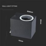 Suport Neted de Perete pentru GU10 Aluminiu Negru Pătrat IP44 - Image 4