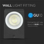 Suport Neted de Perete pentru GU10 Aluminiu Negru Pătrat IP44 - Image 5